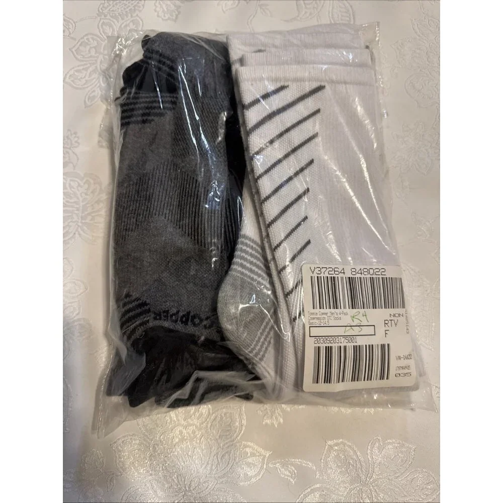 Tommie Copper 4 Pack SnugStay Knee High Compression Socks Mens 12-14.5